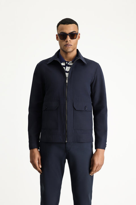 Orta Lacivert Mevsimlik Spor Pamuklu Ceket Mont