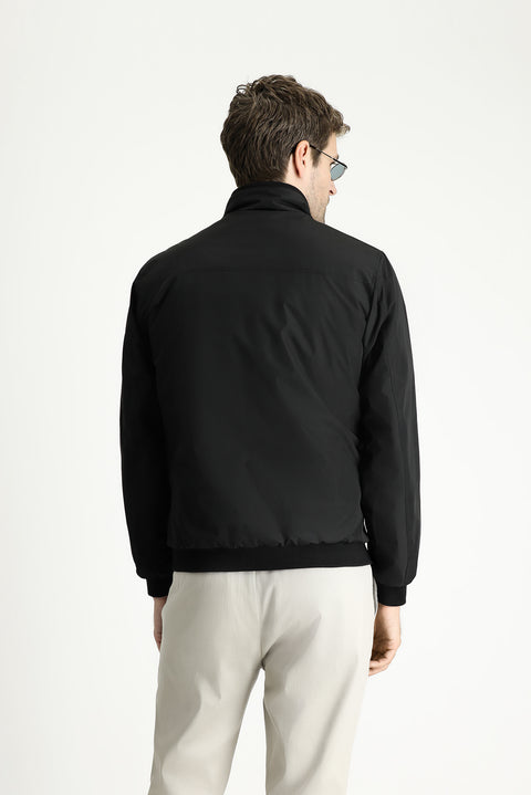 Siyah Ribanalı Mevsimlik Spor Bomber Ceket Mont