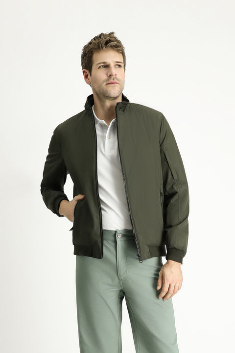 Orta Haki Ribanalı Mevsimlik Spor Bomber Ceket Mont