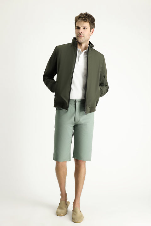 Orta Haki Ribanalı Mevsimlik Spor Bomber Ceket Mont