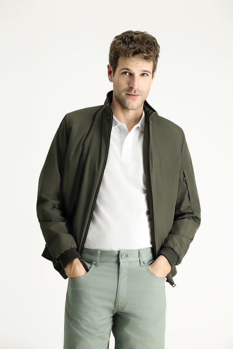 Orta Haki Ribanalı Mevsimlik Spor Bomber Ceket Mont