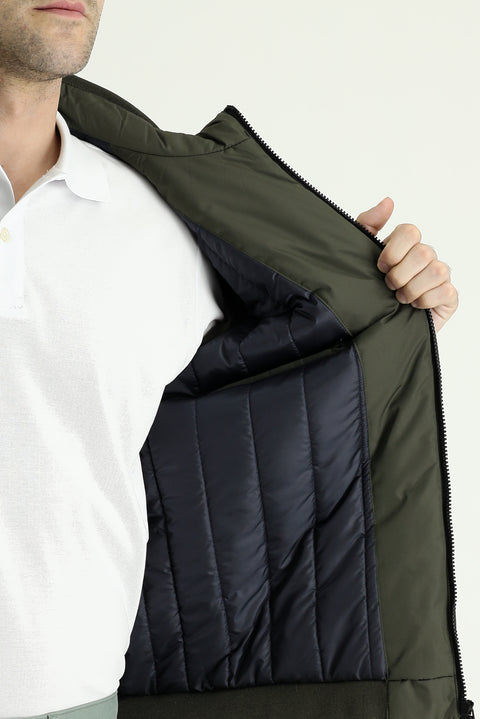 Orta Haki Ribanalı Mevsimlik Spor Bomber Ceket Mont