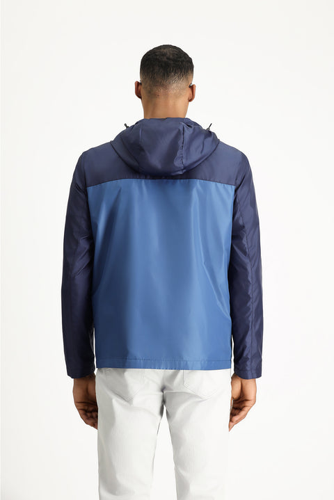 Orta Lacivert Mevsimlik Kapüşonlu Spor Mont