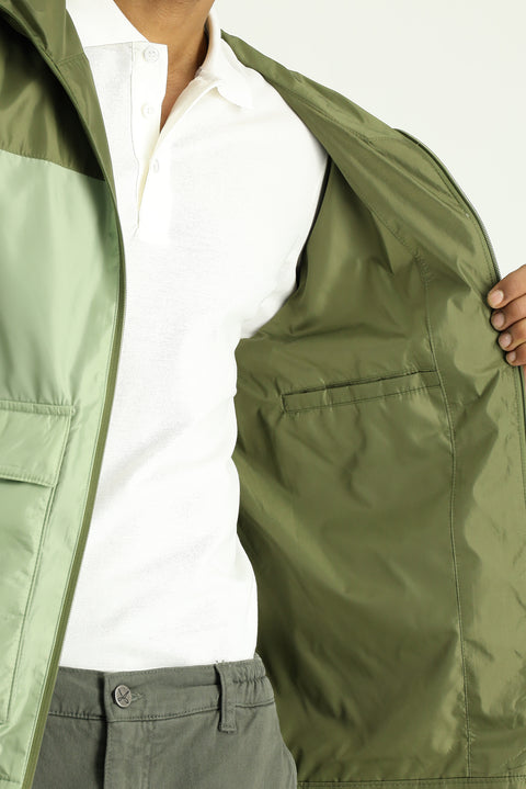 Orta Haki Mevsimlik Kapüşonlu Spor Mont