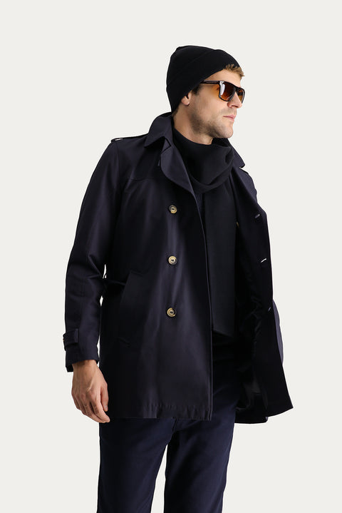 Orta Lacivert Pardösü & Trençkot