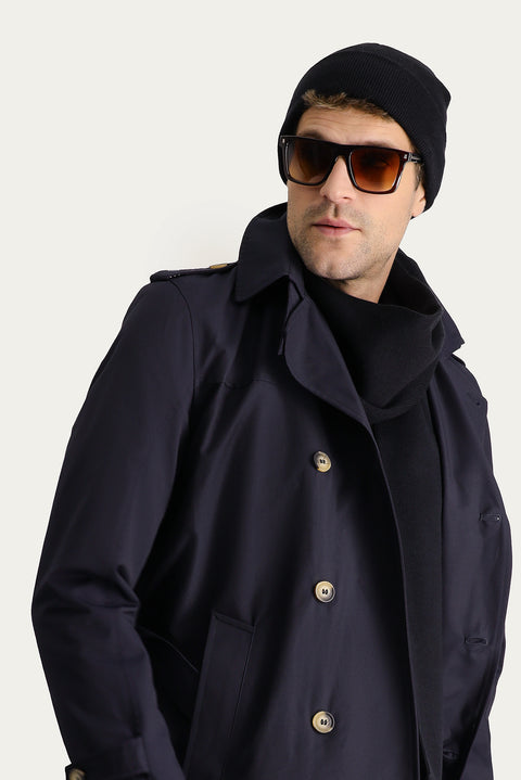 Orta Lacivert Pardösü & Trençkot