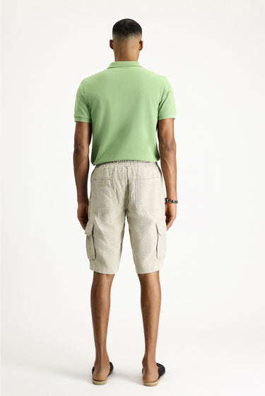 Orta Bej Relaxed Fit Rahat Kesim Bermuda Şort