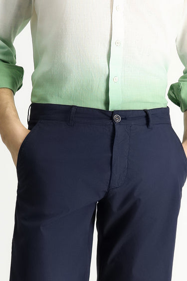 Koyu Lacivert Regular Fit Pamuklu Bermuda Şort
