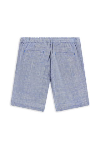  Mavi 7 Drop Slim Fit Dar Kesim Beli Lastikli ?pli Pamuk Bermuda ?ort-Ki??l?