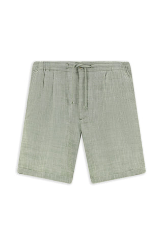  Koyu Haki 7 Drop Slim Fit Dar Kesim Beli Lastikli ?pli Pamuk Bermuda ?ort-Ki??l?