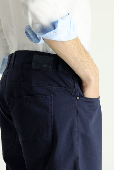 Koyu Lacivert 4 Drop Relaxed Fit Rahat Kesim Bermuda Şort