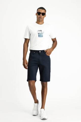  Koyu Lacivert 4 Drop Relaxed Fit Rahat Kesim Bermuda Şort