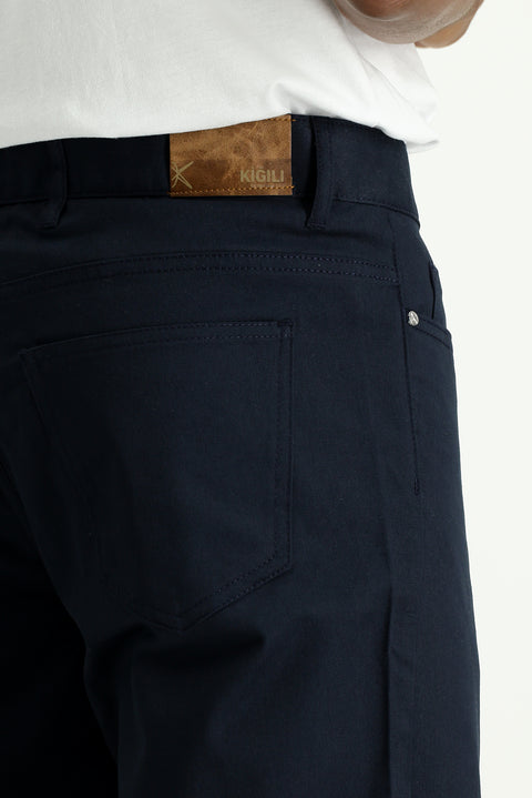 Koyu Lacivert Relaxed Fit Rahat Kesim Bermuda Şort