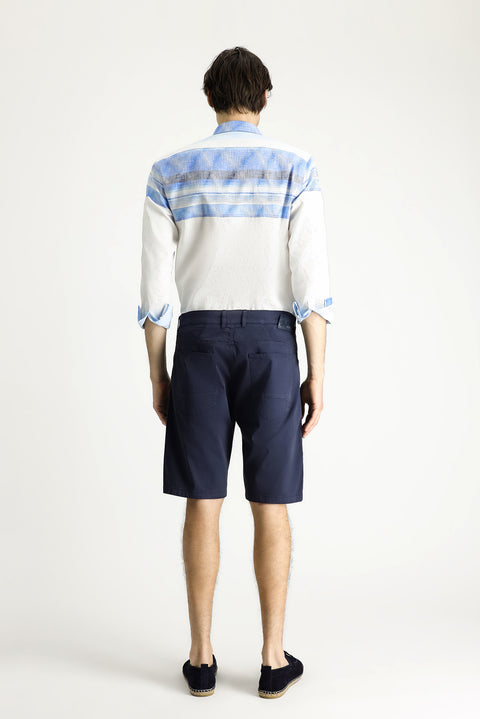 Koyu Lacivert 4 Drop Relaxed Fit Rahat Kesim Bermuda Şort