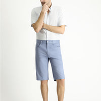 Havacı Mavi 6 Drop Regular Fit Standart Kesim Pamuklu Bermuda Şort