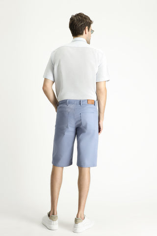  Havacı Mavi 6 Drop Regular Fit Standart Kesim Pamuklu Bermuda Şort