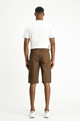  Orta Kahve 6 Drop Regular Fit Standart Kesim Pamuklu Bermuda Şort