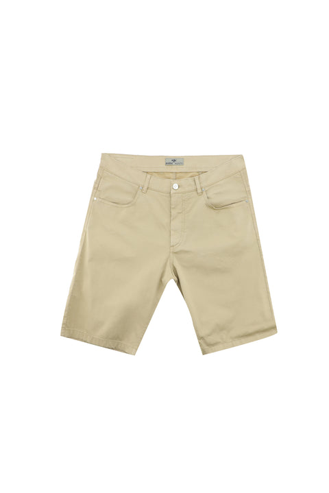 Orta Bej 4 Drop Relaxed Fit Rahat Kesim Pamuklu Bermuda Şort