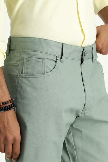  Çağla Yeşili Relaxed Fit Rahat Kesim Pamuklu Bermuda Şort
