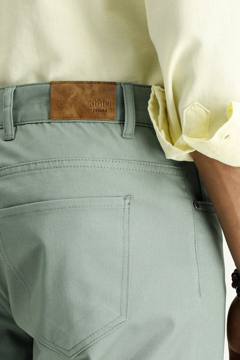 Çağla Yeşili 4 Drop Relaxed Fit Rahat Kesim Pamuklu Bermuda Şort