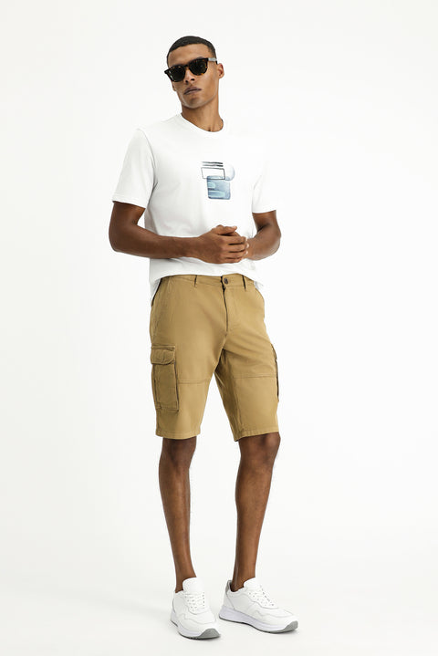 Taba 6 Drop Regular Fit Standart Kesim Pamuklu Bermuda Kargo Şort