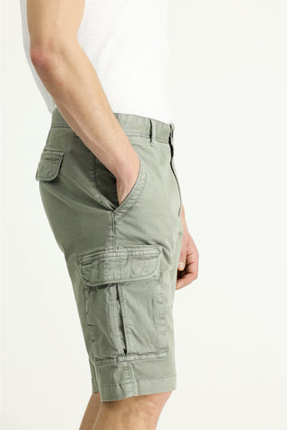  Orta Haki 6 Drop Regular Fit Standart Kesim Pamuklu Bermuda Kargo ?ort-Ki??l?