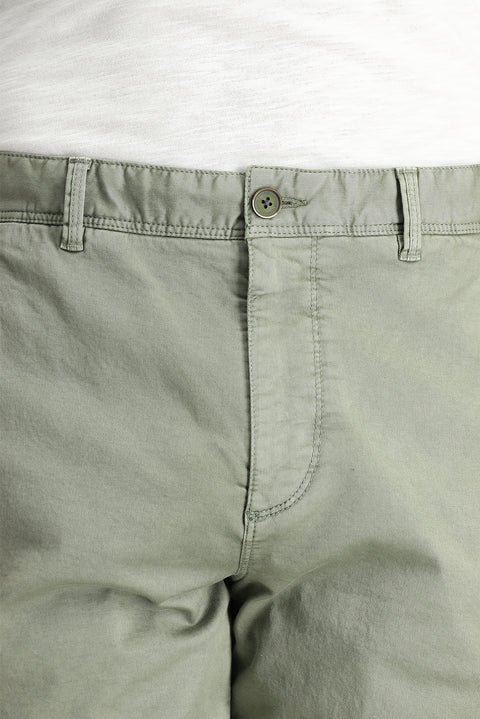 Orta Haki 6 Drop Regular Fit Standart Kesim Pamuklu Bermuda Kargo Şort