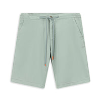 Su Yeşili Regular Fit Beli Lastikli İpli Pamuklu Bermuda Şort