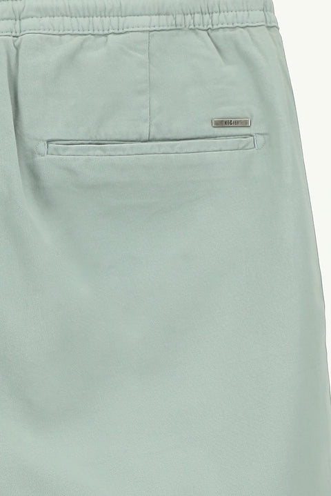 Su Yeşili 6 Drop Regular Fit Standart Kesim Beli Lastikli İpli Pamuklu Bermuda Şort