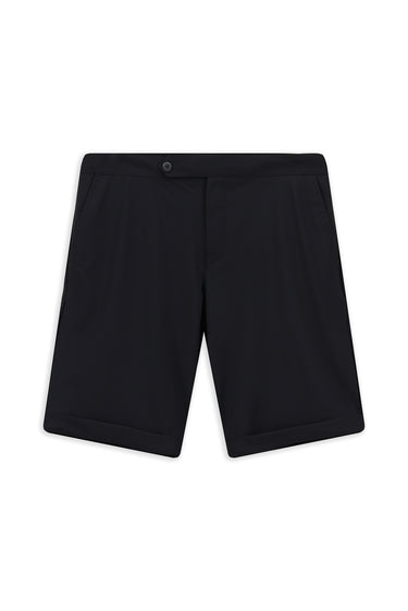 Koyu Lacivert Techno-Line Super Slim Fit Ekstra Dar Kesim Likralı Bermuda Şort