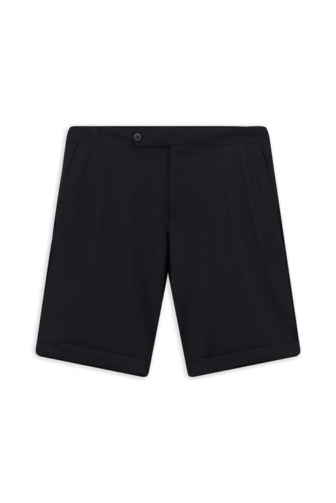 Dark Navy Super Slim Fit Extra Narrow Cut Techno-Line Lycra Bermuda Shorts