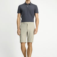 Açık Bej Techno-Line Super Slim Fit Ekstra Dar Kesim Likralı Bermuda Şort