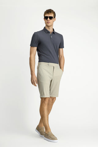  Aç?k Bej 7 Drop Super Slim Fit Eksra Dar Kesim Techno-Line Likral? Bermuda ?ort-Ki??l?