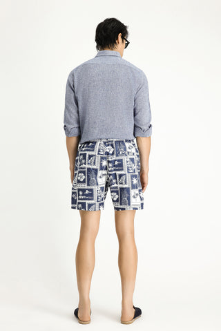  Koyu Lacivert Desenli Deniz ?ortu-Ki??l?