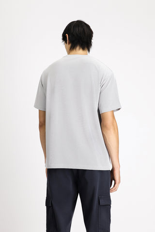  Orta Gri Bisiklet Yaka Oversize Likralı Tişört