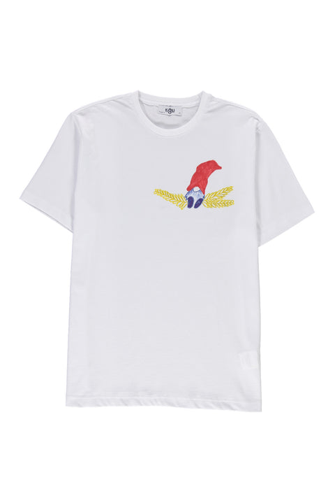 Beyaz SOBE Vakfı Bisiklet Yaka Regular Fit SOBE Pamuk Tişört