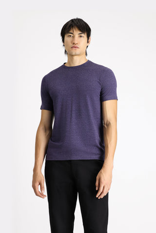  İndigo Melanj Bisiklet Yaka Regular Fit Desenli Pamuklu Tişört