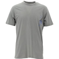 Orta Gri Bisiklet Yaka Slim Fit Dar Kesim Baskılı Pamuk Tişört