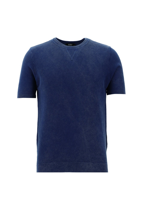 İndigo Bisiklet Yaka Slim Fit Tişört