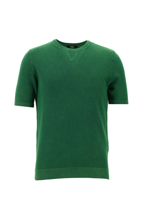 Koyu Yeşil Bisiklet Yaka Slim Fit Tişört
