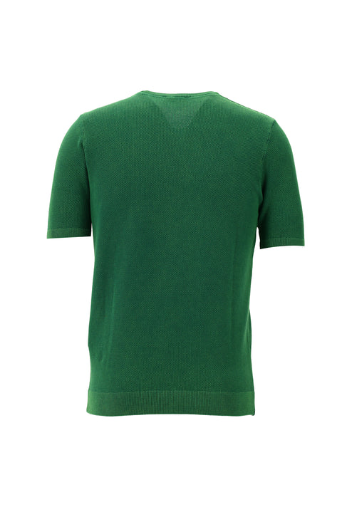 Koyu Yeşil Bisiklet Yaka Slim Fit Tişört