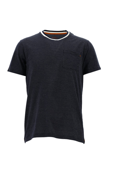 Orta Lacivert Bisiklet Yaka Slim Fit Tişört