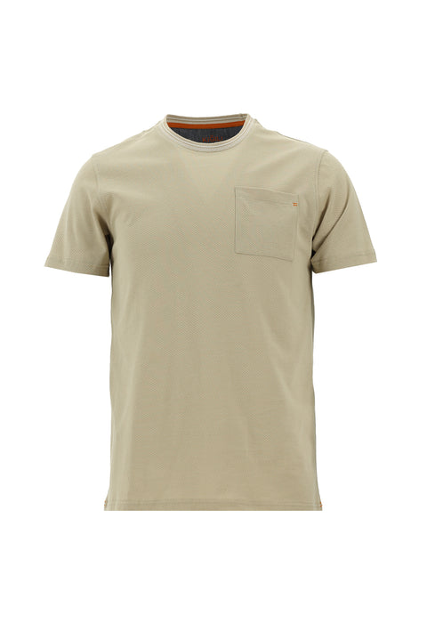 Orta Bej Bisiklet Yaka Slim Fit Tişört