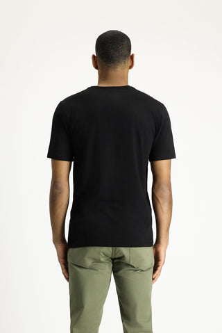  Siyah Bisiklet Yaka Baskılı Slim Fit Dar Kesim Tişört