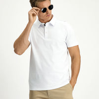 Beyaz Regular Fit Pamuk Polo Yaka Tişört
