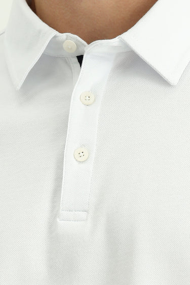 Beyaz Regular Fit Pamuk Polo Yaka Tişört