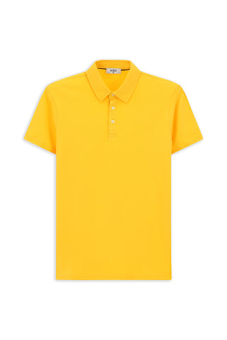  Koyu Sarı Regular Fit Pamuk Polo Yaka Tişört