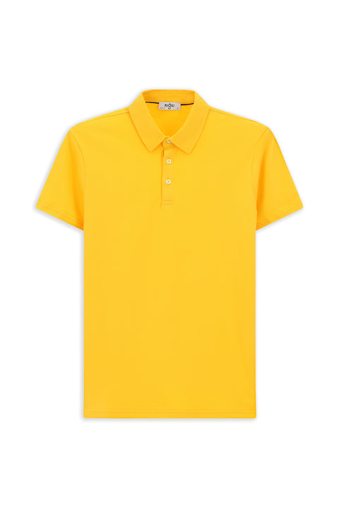 Koyu Sarı Regular Fit Pamuk Polo Yaka Tişört