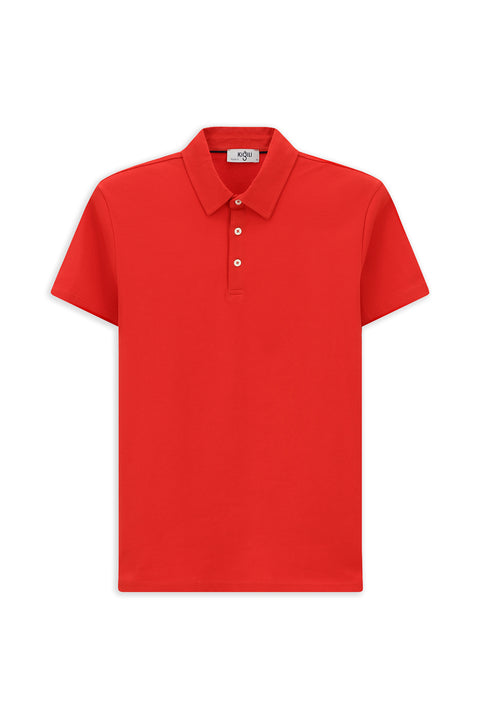 Koyu Kırmızı Regular Fit Pamuk Polo Yaka Tişört