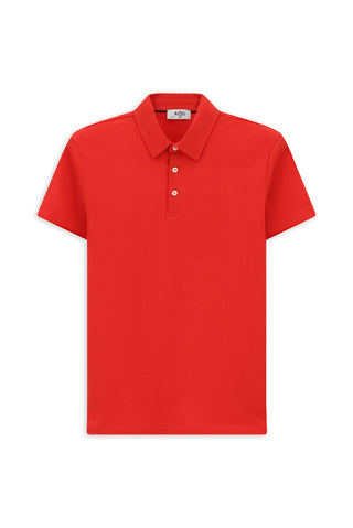  Koyu K?rm?z? Regular Fit Pamuk Polo Yaka Ti?ört-Ki??l?